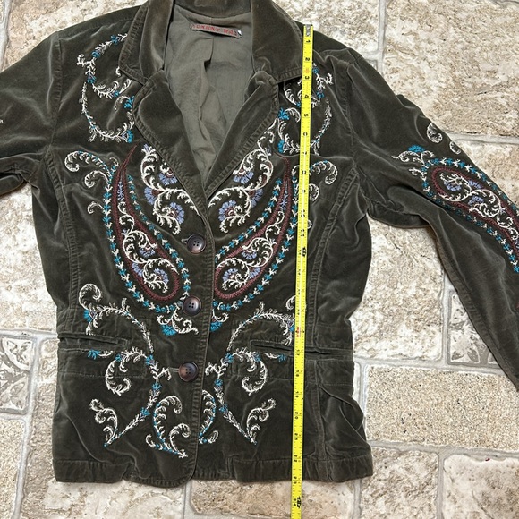 Johnny Was Embroidered Velvet Blazer - Picture 7 of 9